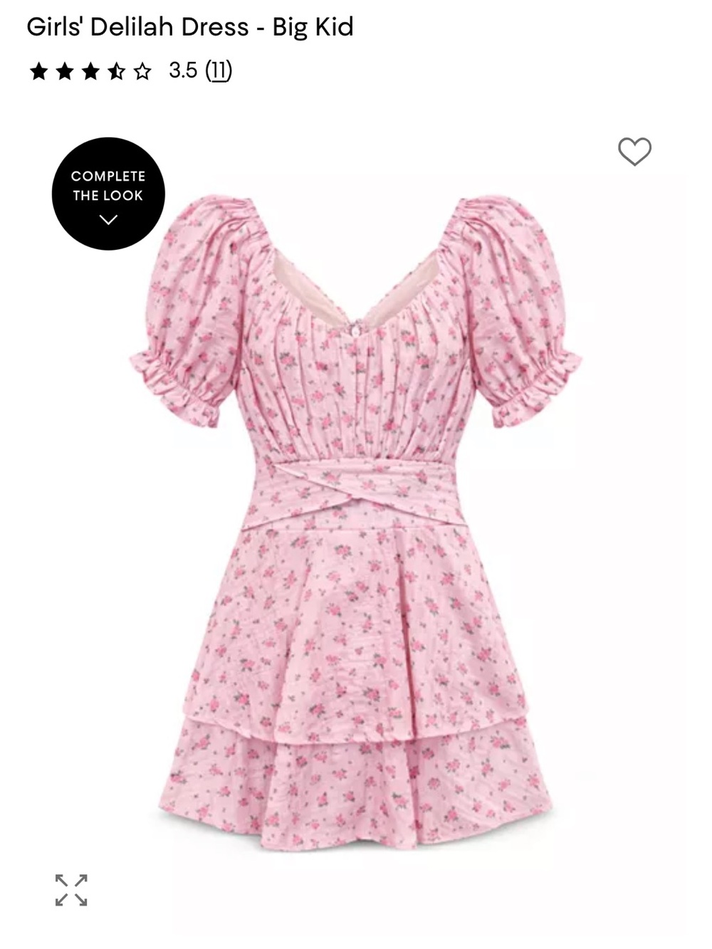 Katie J NYC Pink Floral Puff-Sleeve Tiered Dress